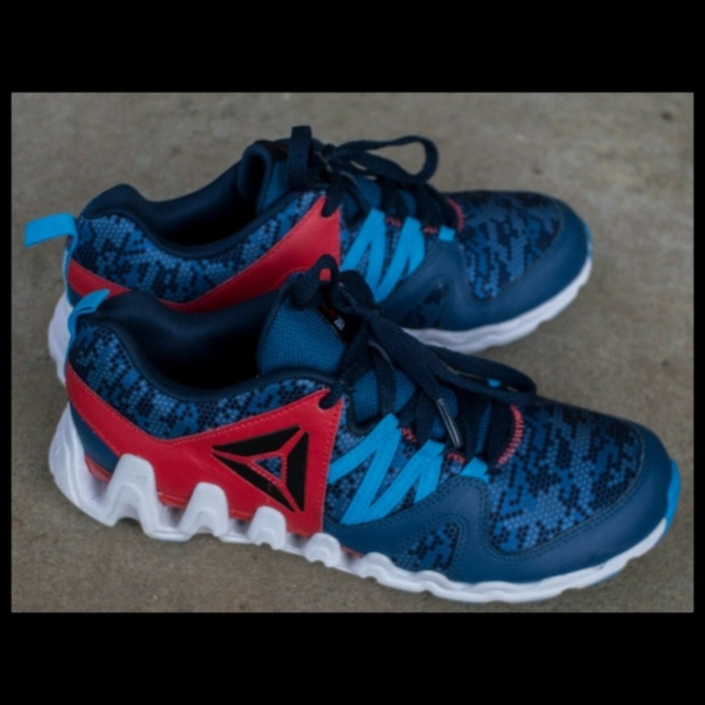 Reebok ZIGTECH Male 5.5 Sneaker Blue Red White EUC